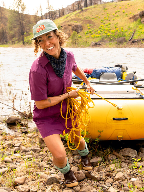 Short Sleeve Utility Shirt Dress: Wren