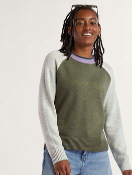 Women's Mendocino Crew Neck Sweater Colorblock