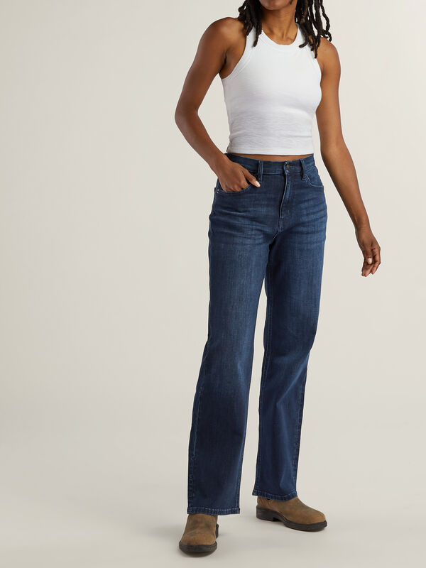 Duer Women's High Rise Straight Leg Jeans