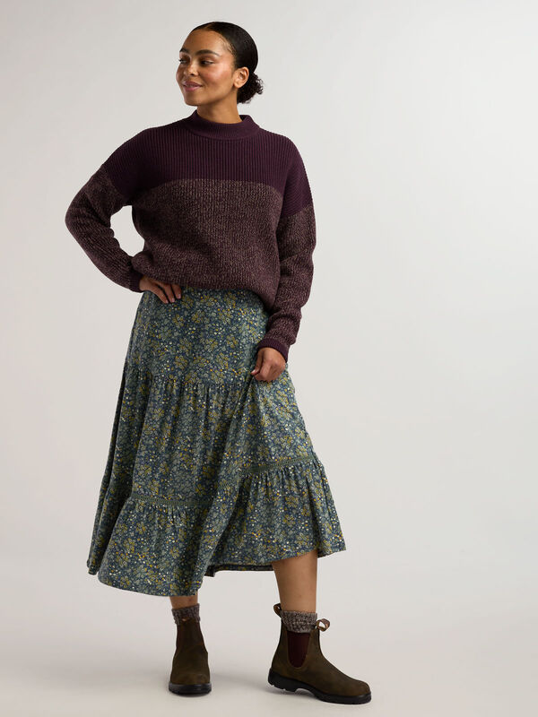 Toad&Co Women's Marigold Tiered Midi Skirt: Samba