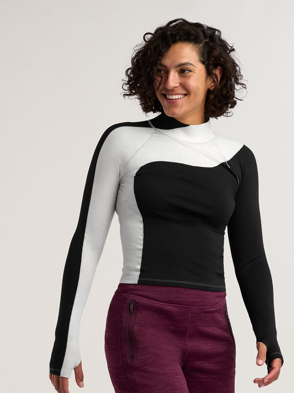 SENIQ Women&rsquo;s Wool Sculpt Merino Mock Neck Base Layer